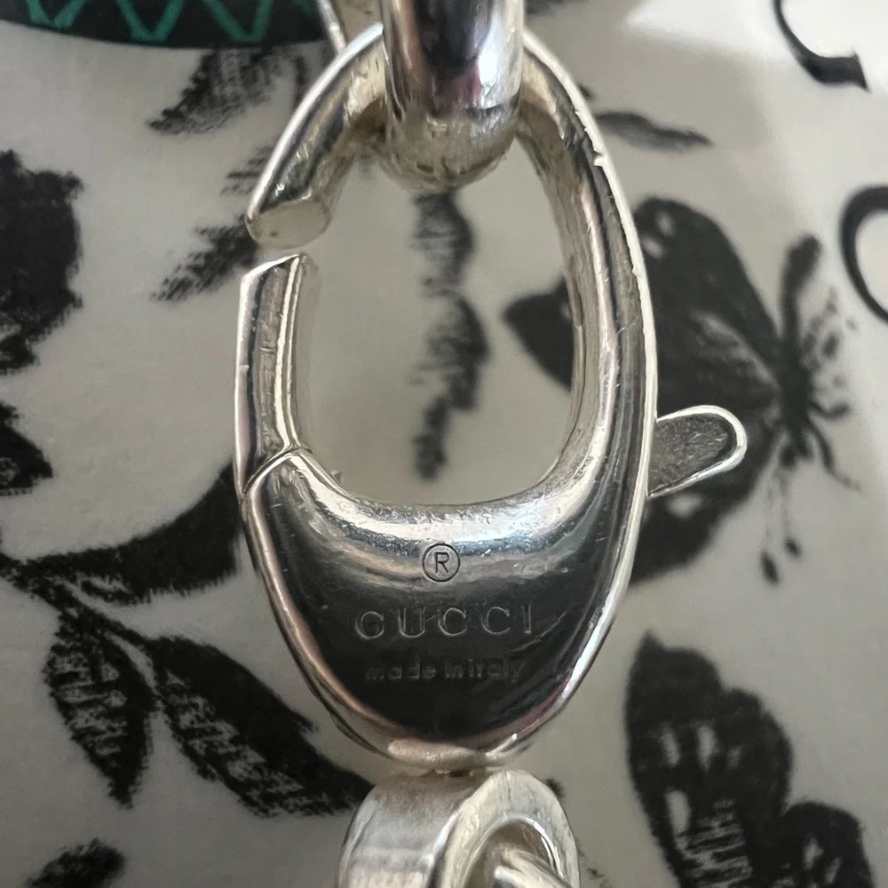 NIB GUCCI 925 Sterling Silver Interlocking GG Britt Bracelet - Picture 7 of 11